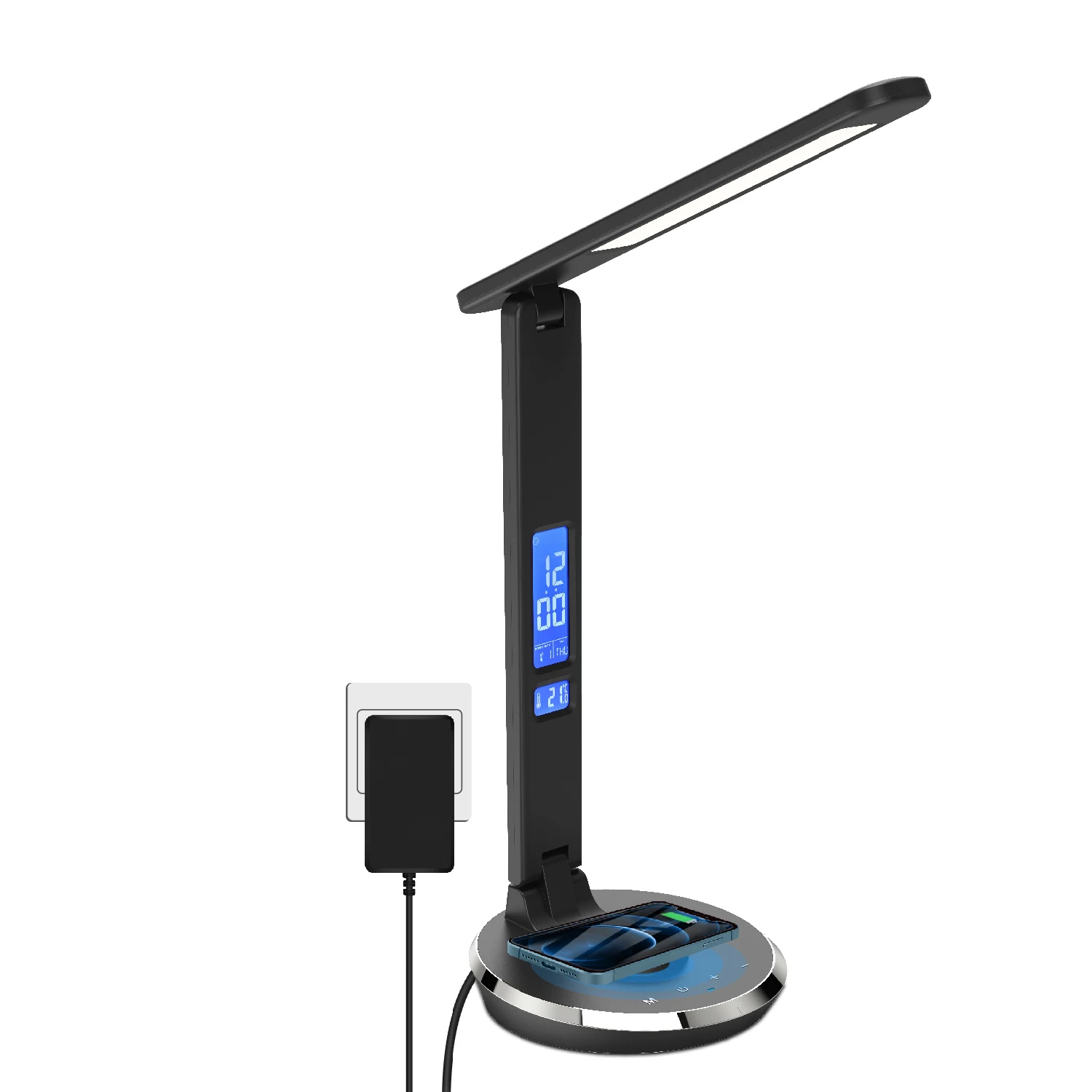 QI Modern Indoor foldable reading table lamp 3 dimmer brightness eye care USB touch Control led desk lamp with wireless charger