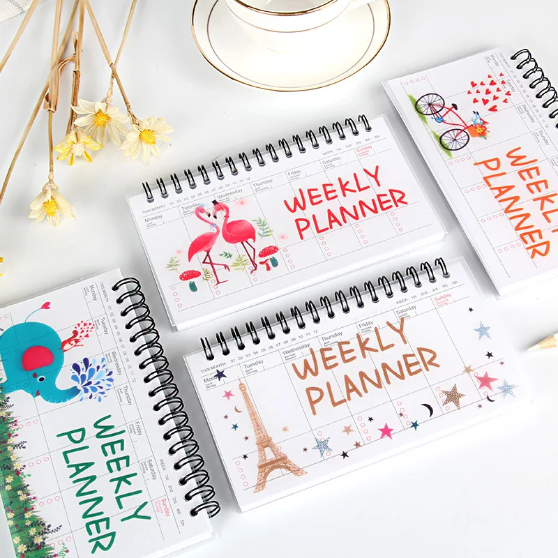 
PP cover spiral ring binding weekly planner mini student office cute notebook  (62416500012)