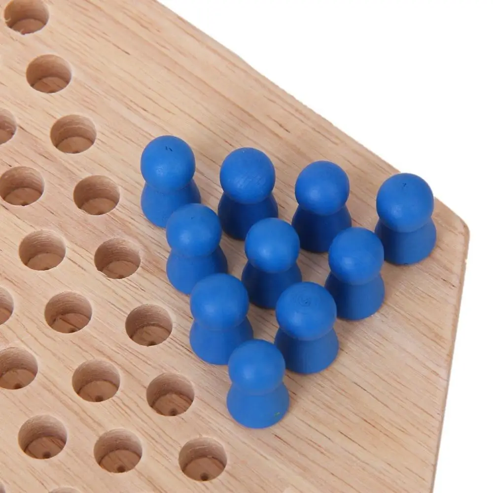 Hexagon Wood Chinese Checkers Family Game Set