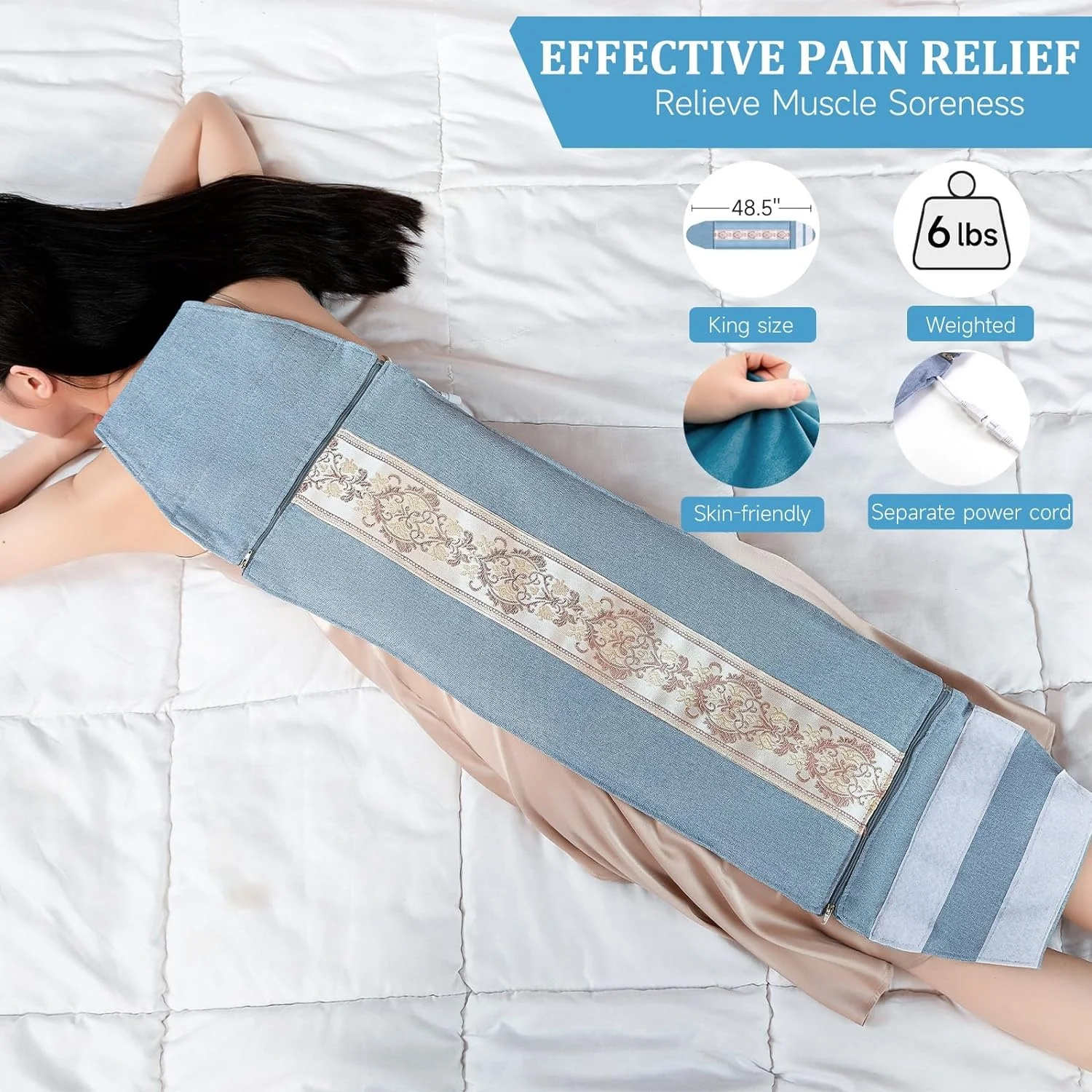 OEM/ODM Electric Sea Salt Hot Heated Pad with Moxibustion 9 Heat Settings Thermal Equipment for Back Pain Relief
