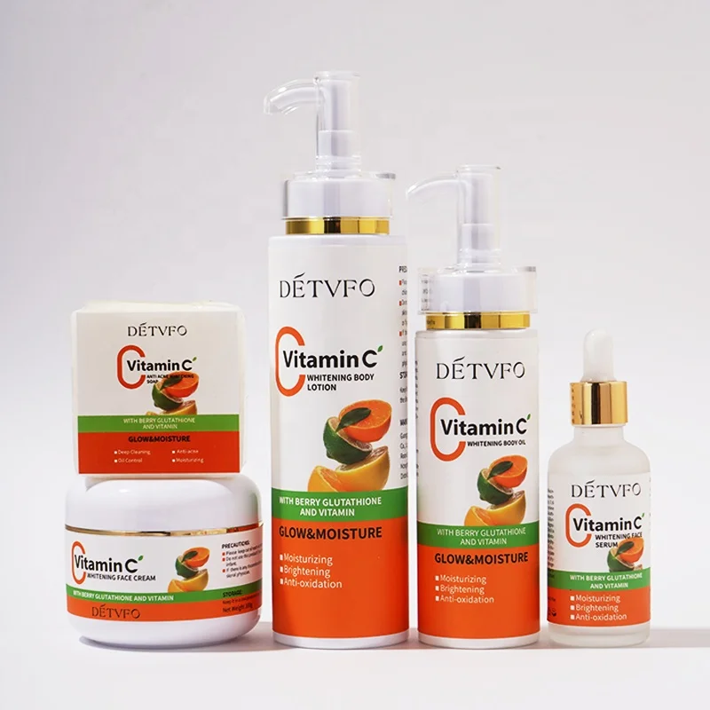 Oem Hot Sale Face Care 100% Organic Vc Whitening Brightening Skin Care Set Facial Vitamin C Rejuvenating Skin Care Set (New)