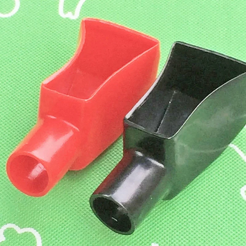 B-006 Car Battery Terminal Cover Black Red PVC Soft Plastic Insulation Boot Sleeve Pair