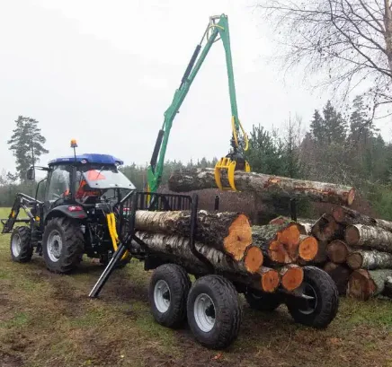 HOT SALE forst wirtschafts anhnger 3 tons log loading trailer with crane forester trailer single forestry crane for sale