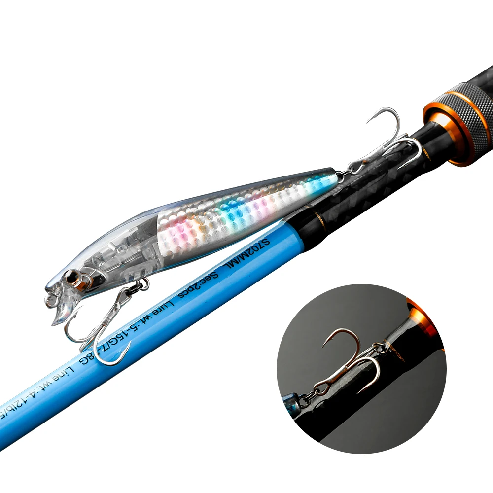 JOHNCOO VIVID II High Power-X M/ML Spinning Solid Tips Minnow Lure 1.92m 2.1m Casting Fishing Rods