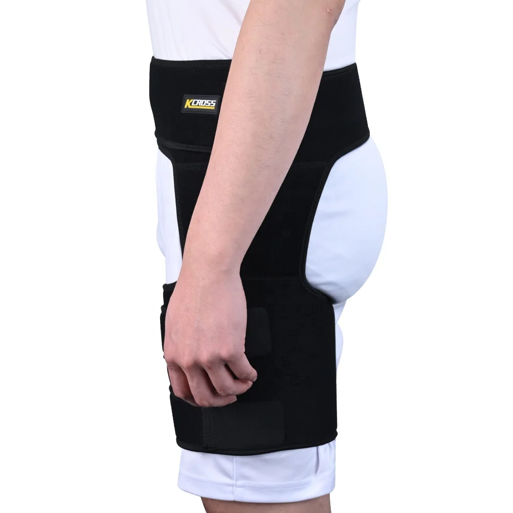 Kcross Groin Thigh Sleeve Hip Support Wrap for Pulled Groin Sciatic Nerve Pain Adjustable Neoprene Brace Hamstring Hip Support