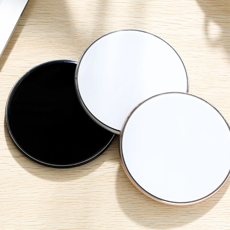 New mobile phone wireless charging fast charge 10W round wireless charger Ultra thin acrylic mirror wireless fast charging