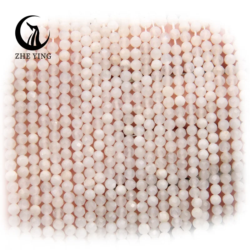 Бусины Zhe Ying из натурального голубого лунного камня драгоценный камень для изготовления ювелирных изделий полудрагоценный россыпью граненые круглые бусины