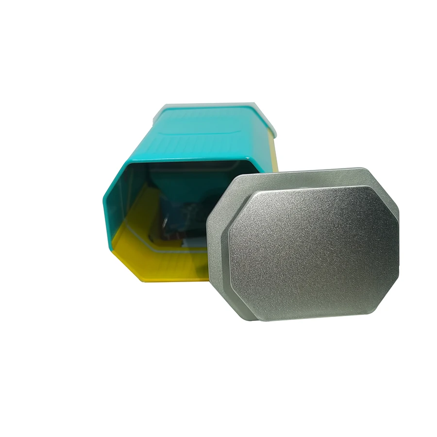 Оптовая продажа на заказ металлические банки для хранения кофе/чая/подарков, восьмиугольные жестяные банки