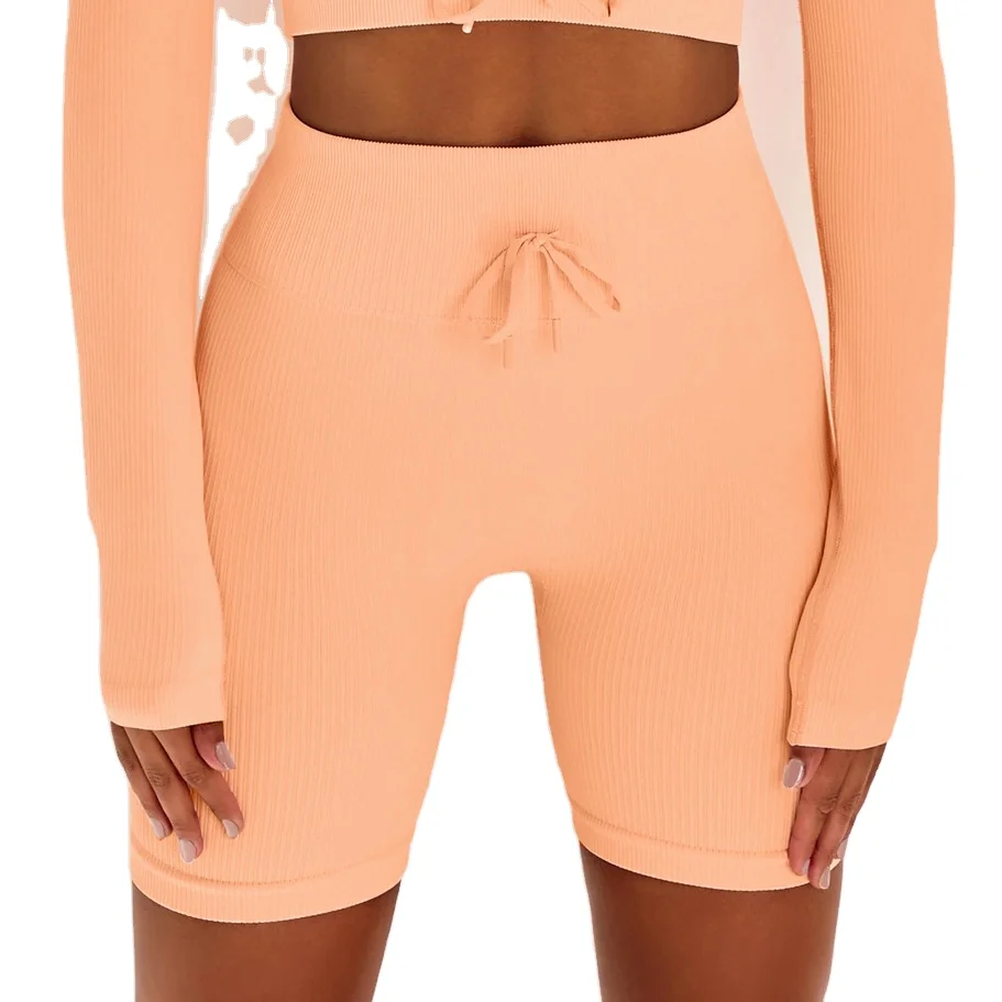 New design women high waist fitness sport seamless short