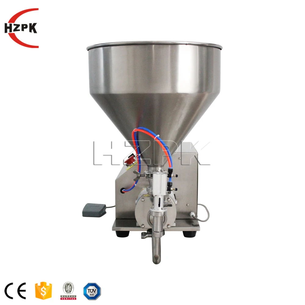 HZPK Lotion Meat Paste Whipped Cream Chargers 5 Gallon Rotor Pump Filling Machine Semi Automatic