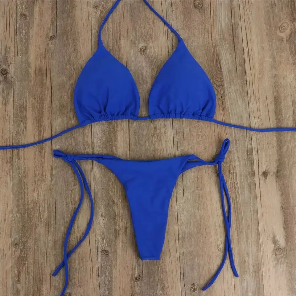 High-End Ladies Beachwear Swimsuit 2022 Tie Side Swimwear String Custom Bikini Set Logo Bikinis&Beachwear Costumie Da Bagno Mayo