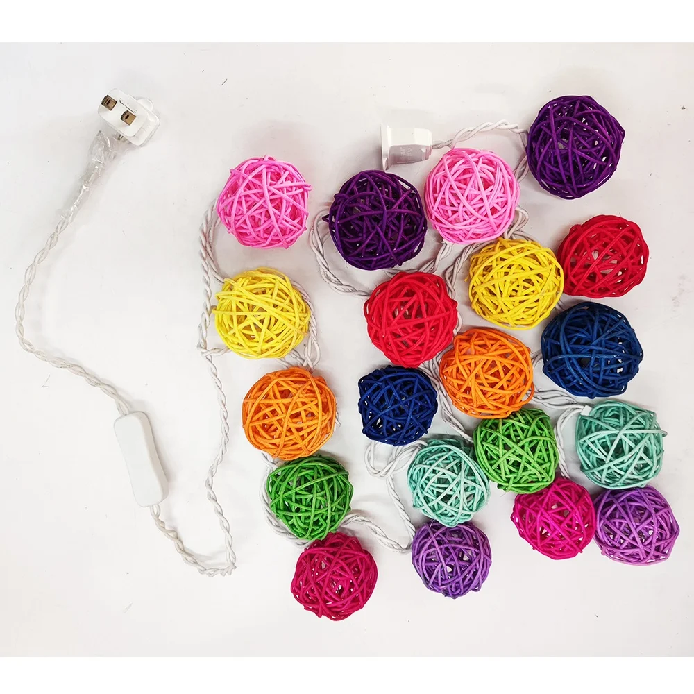 LCH 3m 20 led multicolor led rattan ball ramdan merry christmas twinkle garland string light