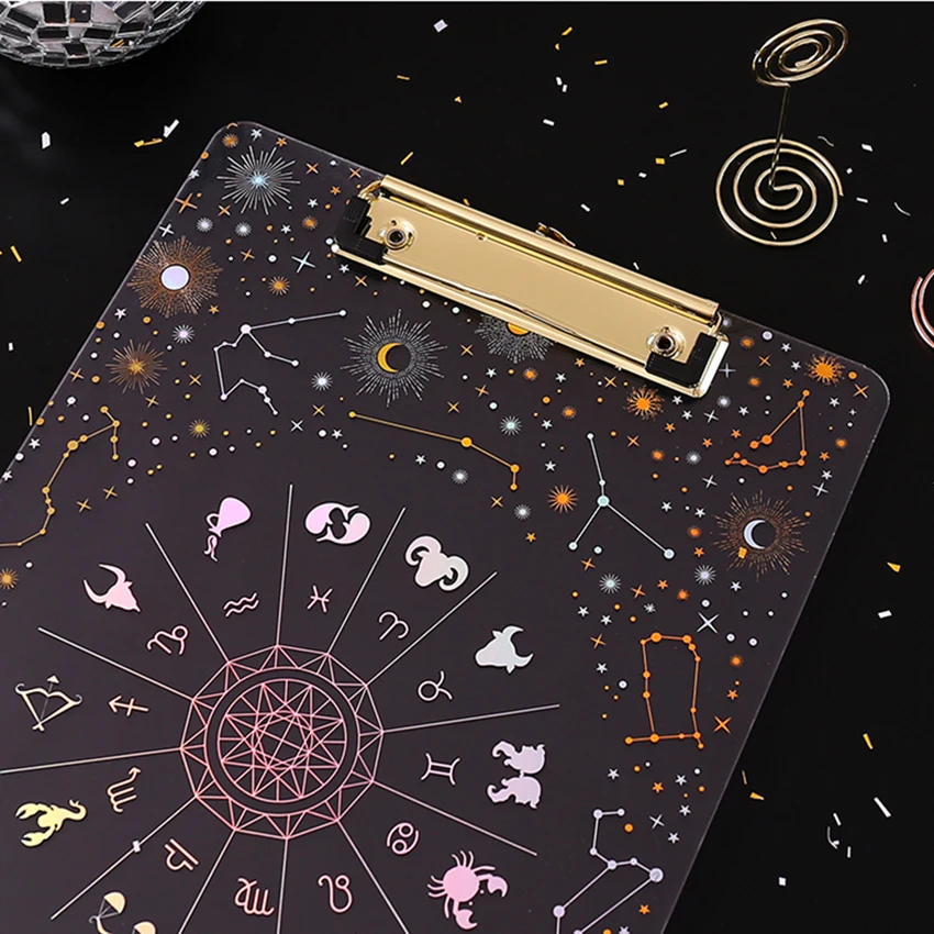  Зажим для письменной доски серии Starry Sky Детские канцелярские принадлежности A4 бумага акриловая подкладка шина прозрачные перья зажим