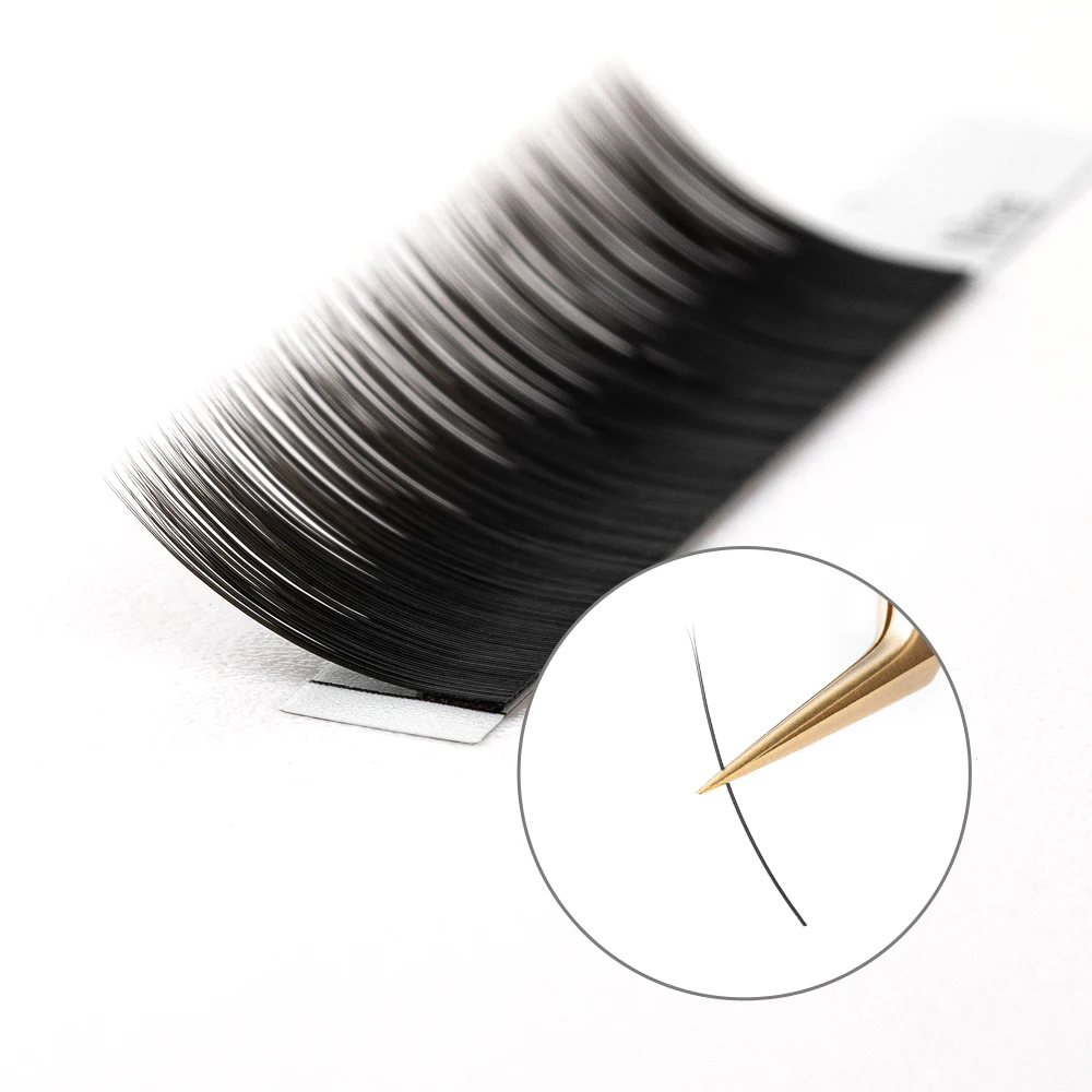 Double Triple Tip Ellipse Flat Lashes Lash Extension Tray .18 Flat Cashmere Eyelash Extension