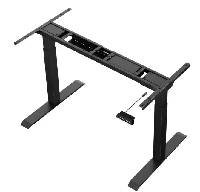 Three-section Cylindrical legs Standing Up Dual Motor Electric Standing Desk Frame Adjustable office desk