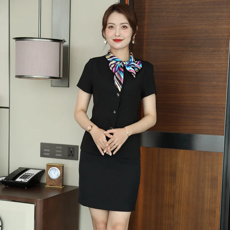 Custom Embroidered Business Apparel Ladies Workwear Slim Office Skirt Suit Design Logo Lady Clothing Uniforms