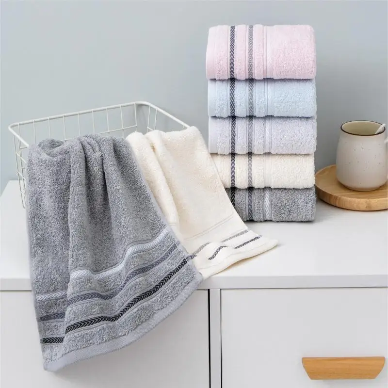 Morandi Color Coral Fleece Jacquard Woven Towel Soft Cotton for Hotel Spa Home Travel Cleaning and Cleansing-for Adults