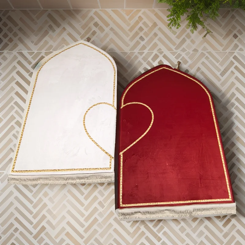 hot sale Love prayer mats for couple gift Mosque prayer carpet and rugs Muslim Soft Plush Thick Foam Ready Prayer Mat