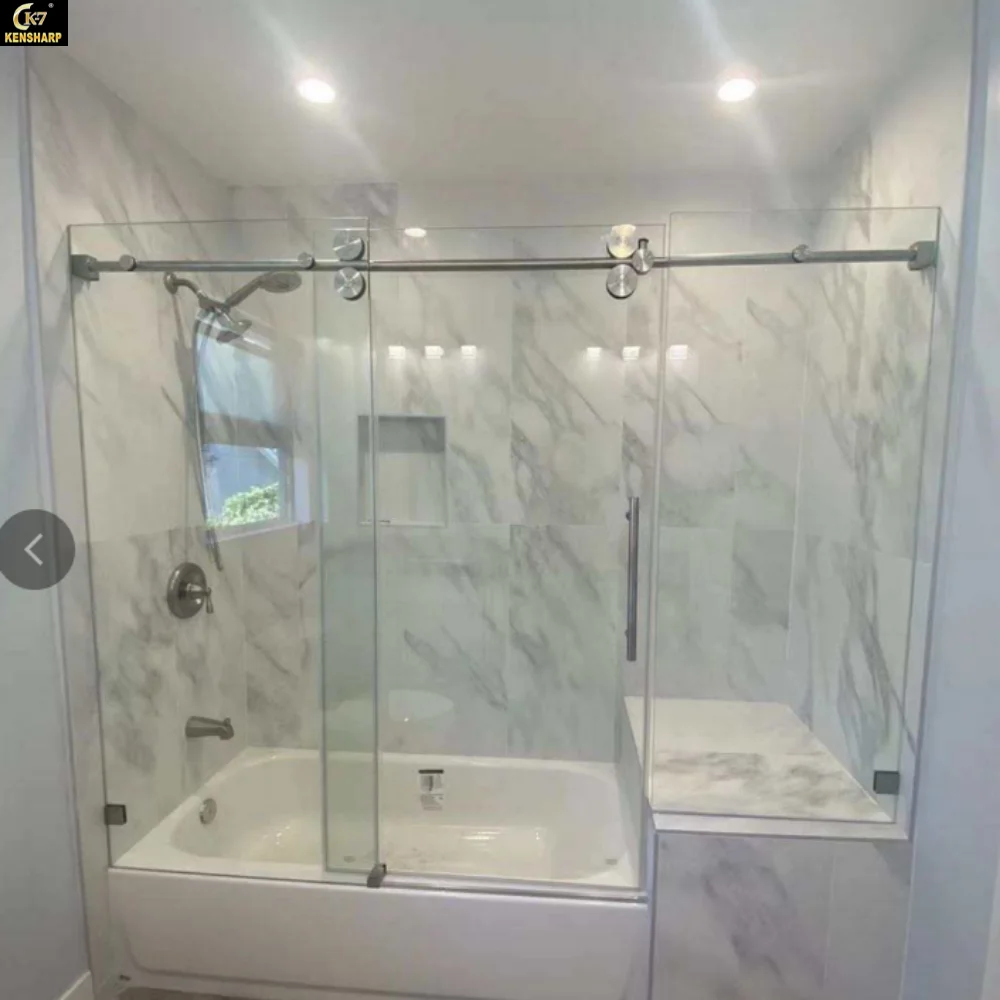 Kensharp Shower Sliding Door Hardware Accessories SSS Black 304 Stainless Steel Glass Clamp Connector Round Tube Connector