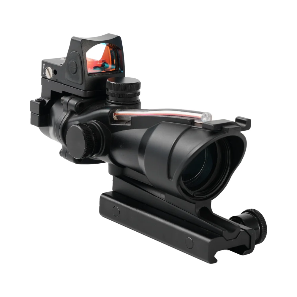 4X32 ACOG настоящая волоконная оптика красный зеленый светящийся тактический оптический прицел охота с RMR красная точка