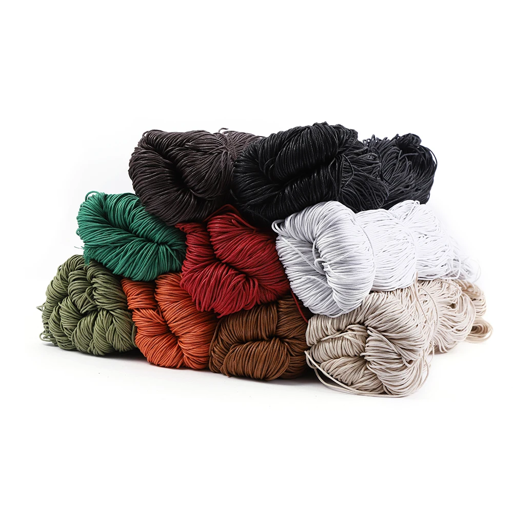 Wholesale customization of 1/1.5/2/2.5mm bundled colored cotton wax thread by manufacturers satin cord