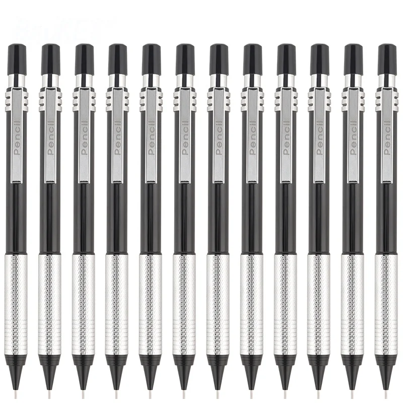 Черный металлический держатель для ручек художественный Специальный рисунок эскиз дизайн 2Hb карандаш изысканные канцелярские принадлежности можно распечатать логотип автоматический