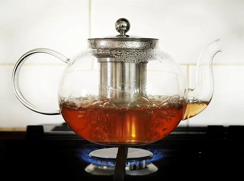 800ml Stovetop Safe Loose Leaf Pyrex Glass Teapot Durable Glass Tea Kettle With Removable Stainless Steel Infuser