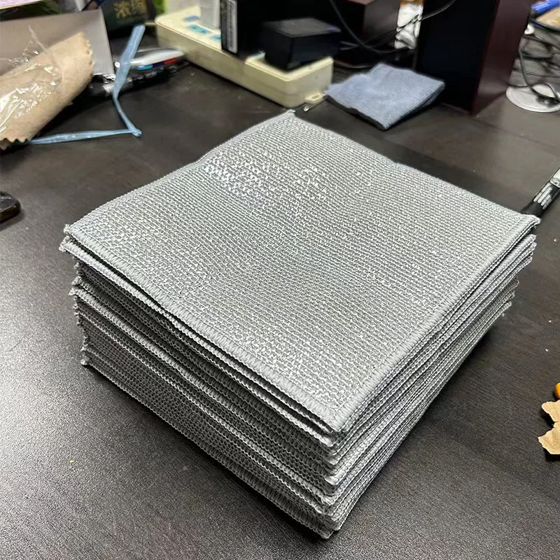 Mesh Cleaning Cloth Dish Towel Non-stick Oil Rag Steel  Wire Cleaning Rag Kitchen Pan Stove Clean Tools Dish Cloth Scouring Pad