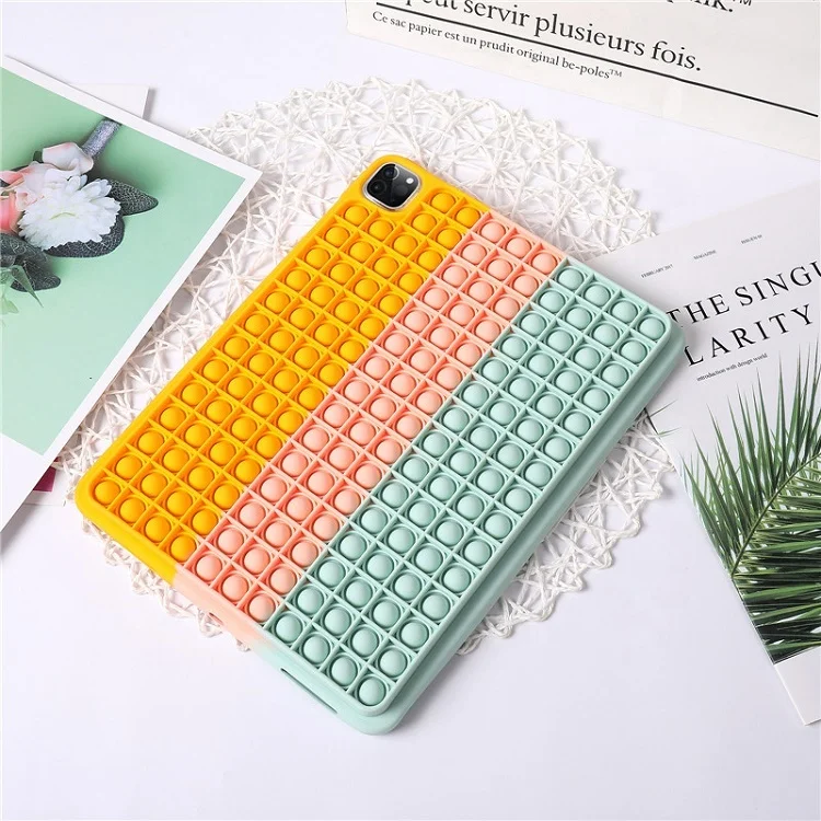 Pop it Tablet Case Silicone Fidget Toy Tablet Cover Push Bubble Game Tablet Case for ipad pro 11/12.9 inch