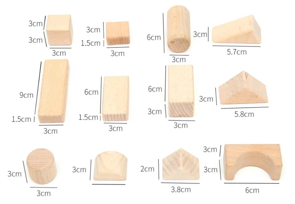 wooden stack game toy intelligent learning stackable colorful blocks