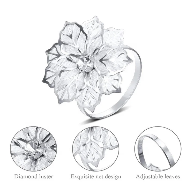 
Hot Sale Wholesale Crystal Diamante Gold Napkin Rings For Weddings 