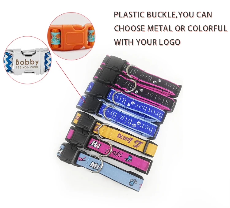 AI-MICH Personalized Custom Luxury Nylon Heat Transfer Dog Collar Leash