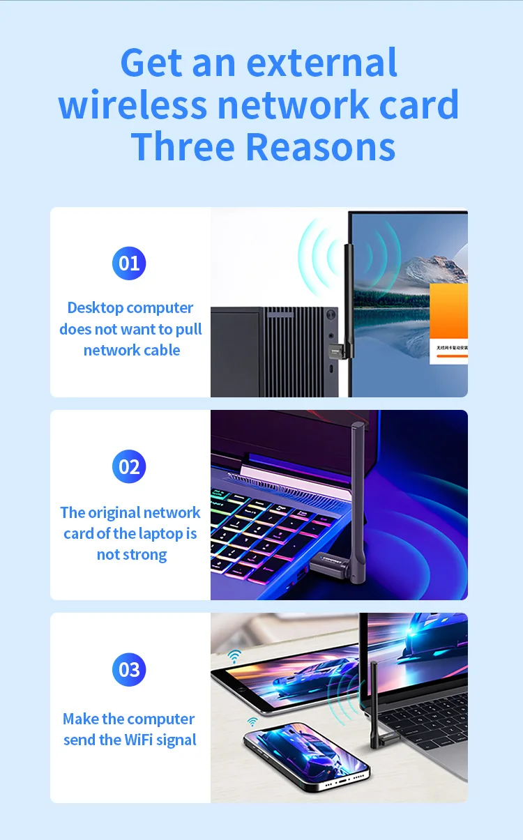 COMFAST 150Mbps Small Size CF-WU818N V2 USB Network  Wireless Adapter Free Driver Manufacture Price