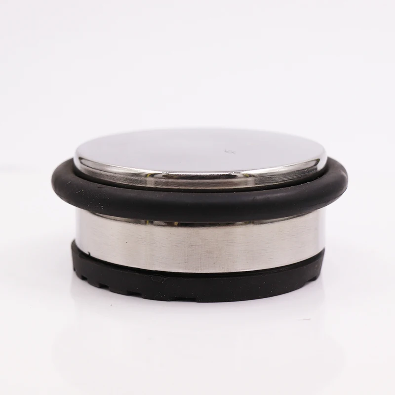 Heavy Duty Metal Floor Door Stopper Decorative Round Door Stopper with Rubber Buffer Ring Stainless Steel Door Stop