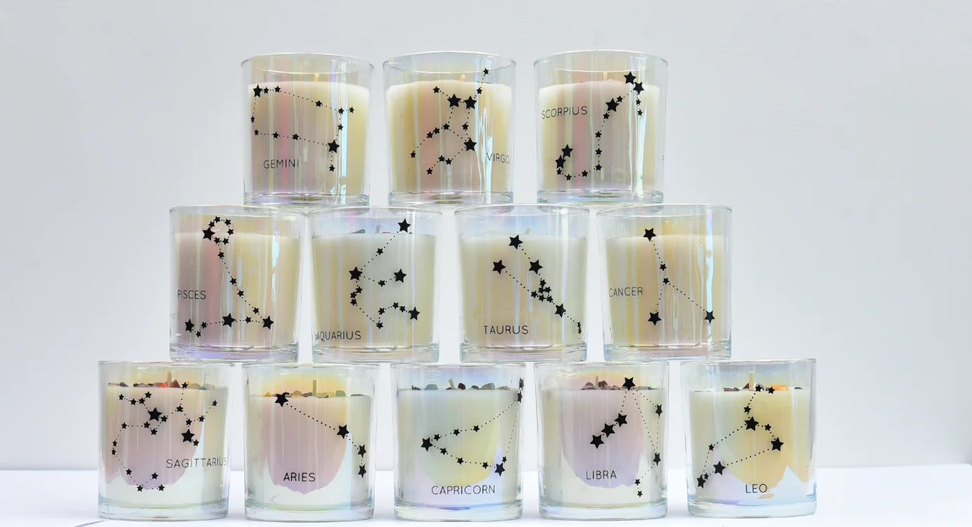  New Design Custom Scented Luxury Soy Wax Colored Glass Crystal