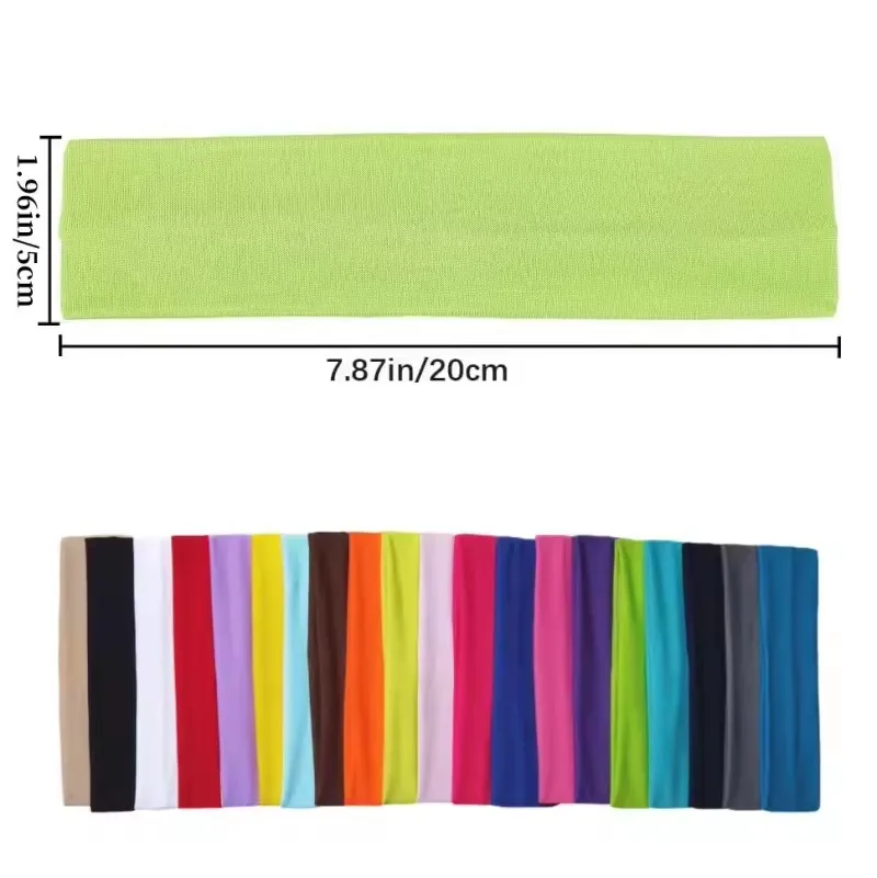 Factory wholesale custom logo printed sports headband for women men yoga running tennis fitness elastic sweatbands