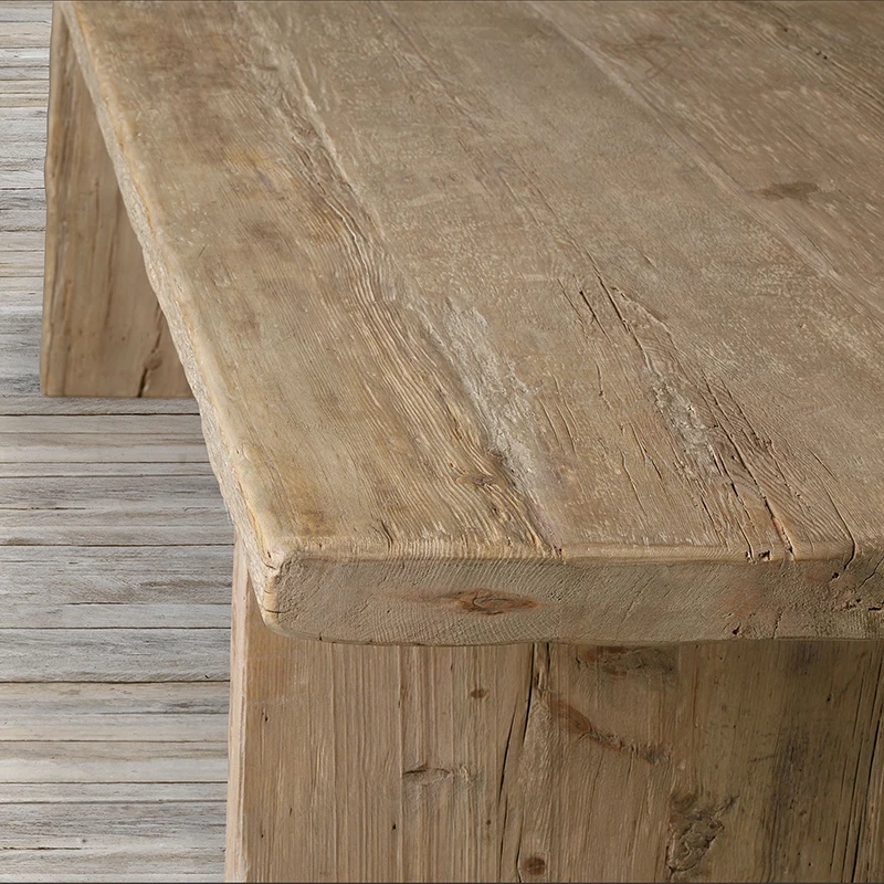 Старинная антикварная натуральная восстановленная плита из массива дерева для отеля и дома, журнальные столики