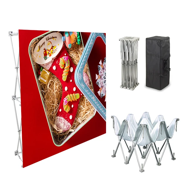 Portable Pop Up 3*3 4*3 Stand Exhibition Wall Banner Advertising Pop Up Wall Display Backdrop