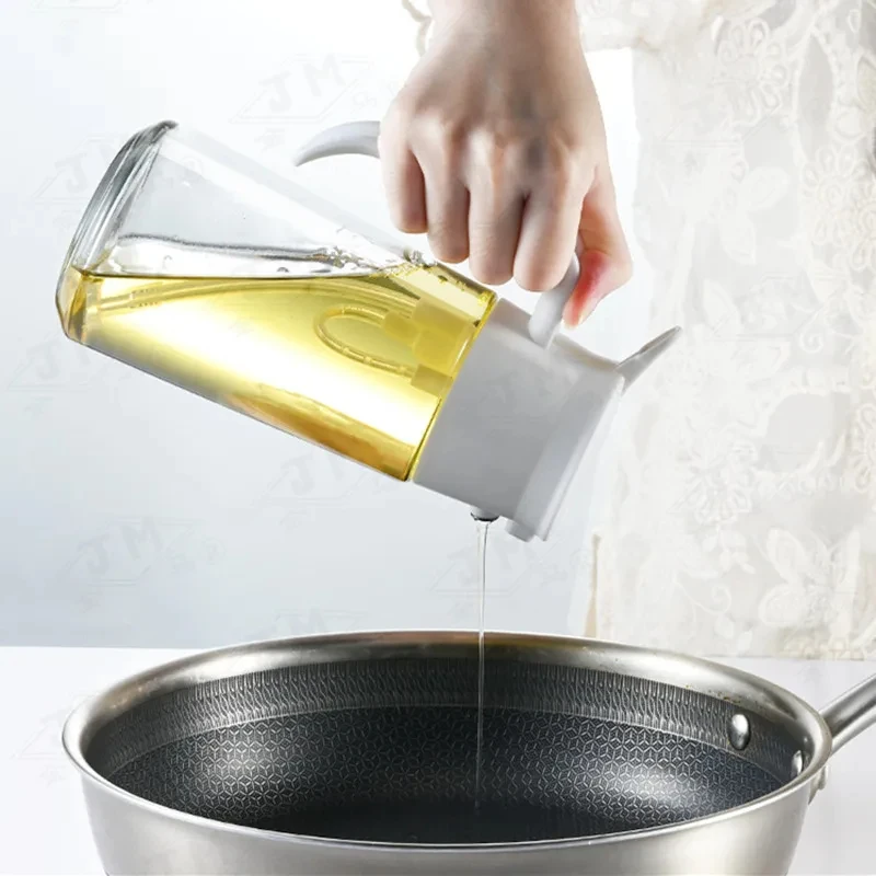 Kitchen 2 in 1 Olive Oil Dispenser 500ml Soy Sauce Vinegar Container Mist Glass Bottle 16oz Baking Oil Sprayer For Cooking