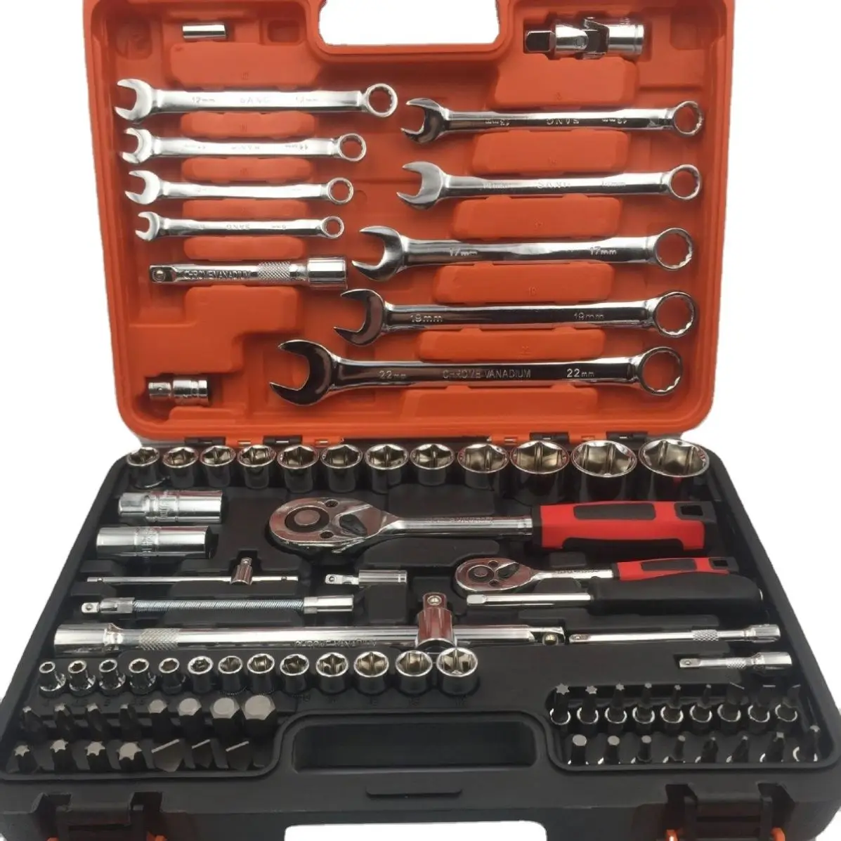 Tools hardware 82 Piece chrome vanadium socket ratchet wrench set tool kit automotive tools socket For Repair