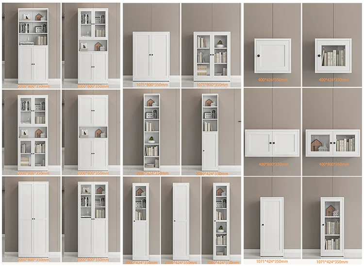 Hot Sale office unit cabinet bookcase showcase 4 door steel File Cabinet glass door  metal Filing Cabinet