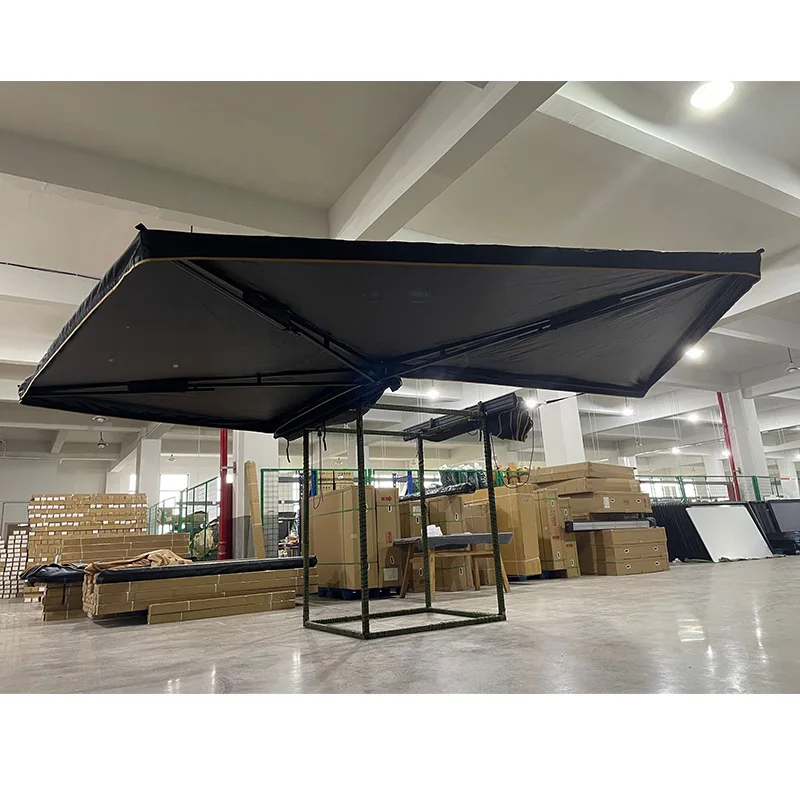 280G Canvas 270 Plus LED Lights Rainproof Poles D Zipper Hole Car Side Free Standing Awning