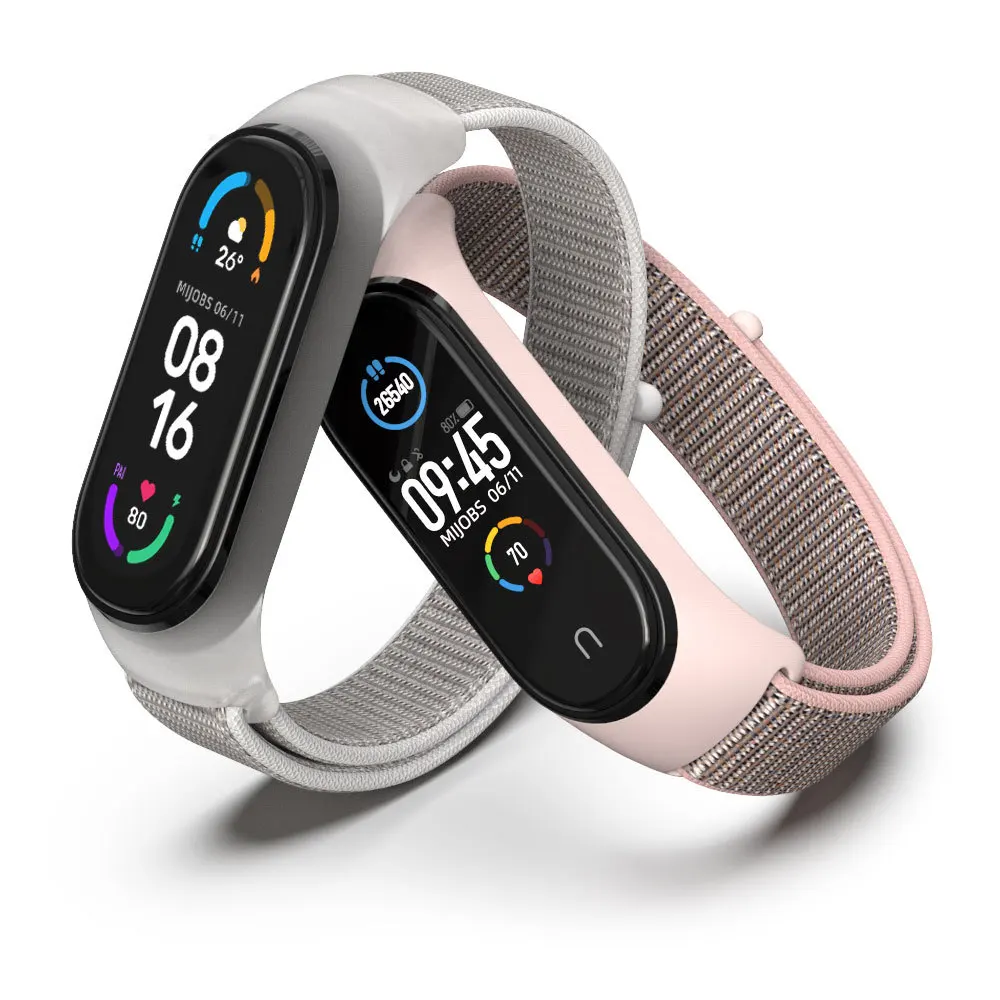 Nylon strap for Mi band 7 5 6  bracelet NFC smart Watch replacement Mi band colorful strap anti-lost wristband