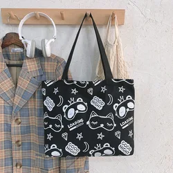 Women One Shoulder Large Capacity Japanese College Student Schoolbag Yoga Travel Canvas Shopping Tote Bag With Multiple Pockets