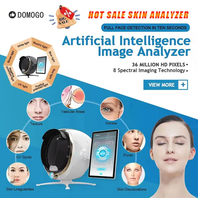 skin scope analyzer 8 spectral imaging technology skin analyzer machine with pad