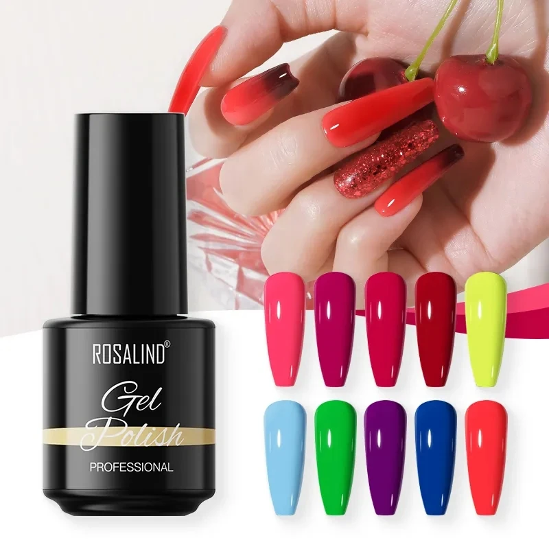 Rosalind nalis uv gel manufacture smalto semi-permanent soak off uv neon colour nail gel polish led lamp uv gel