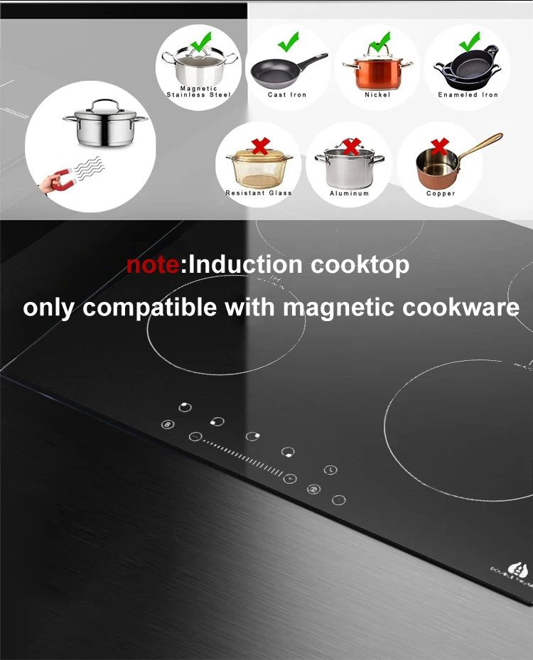Mexico 60cm 2200W  8kW Induction Stove Electric Cooker Four Burner Induction Plarte p Build-in