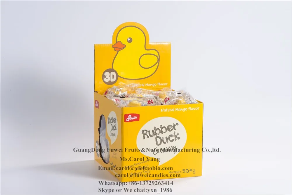 Fuwei three-dimensional baby duck 3D rubber duck halal gummy jelly soft candy