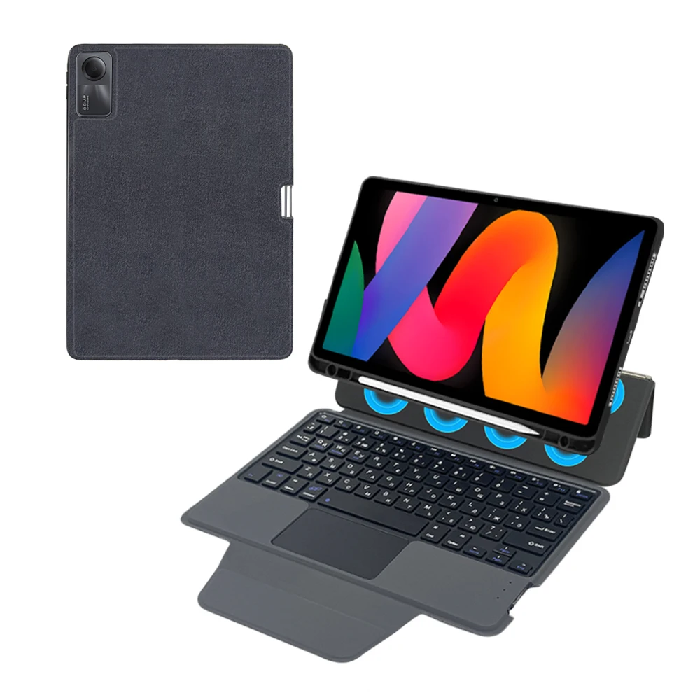 Integrated Wireless Magnetic Russian Keyboard case cover with Pencil Holder For Redmi pad SE 11inch