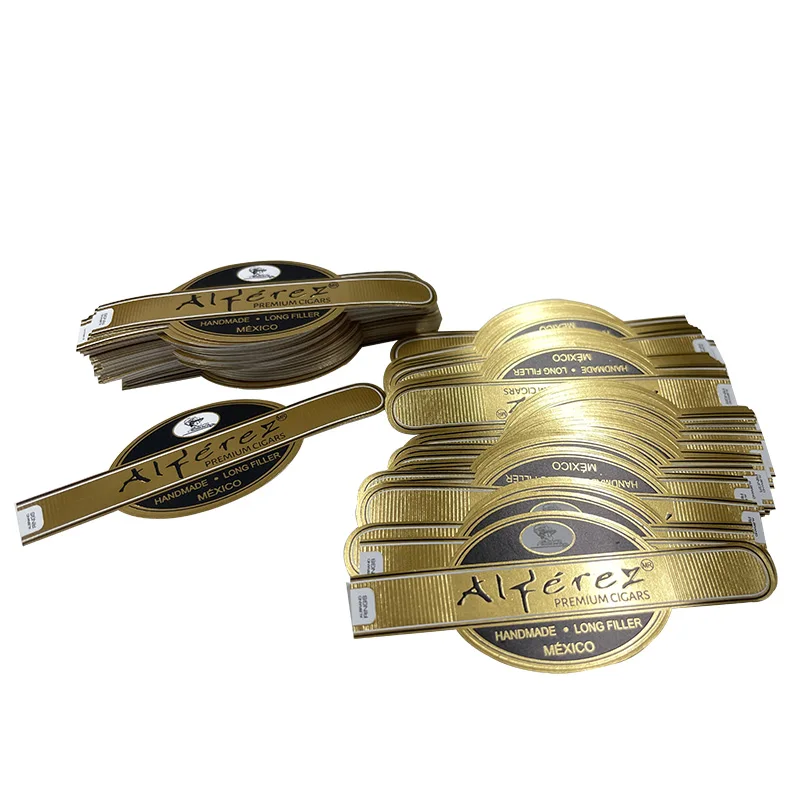 Custom High Quality Hot Stamping Cigar Band Ring Packaging Sticker Custom Logo Cigar Ring Label Cigar Bands Ring